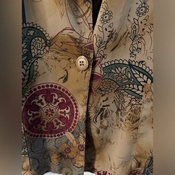 Kensington Square Vintage Floral Print Oversized Long Single Button Blazer - Picture 2 of 12